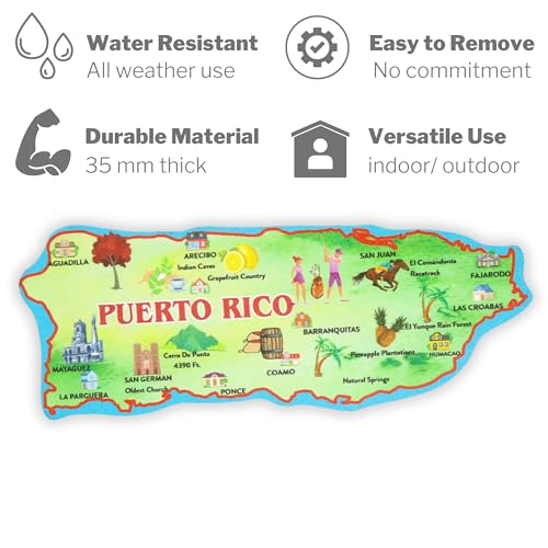 Imán Decorativo Mapa Puerto Rico 5 Pulgadas miniatura 5