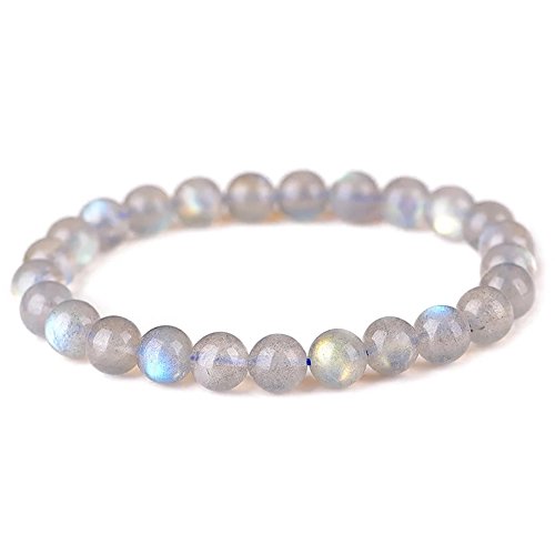 Natural Watermelon Tourmaline Sunstone Moonstone Crystal Energy Stretch Bracelet for Men/Women