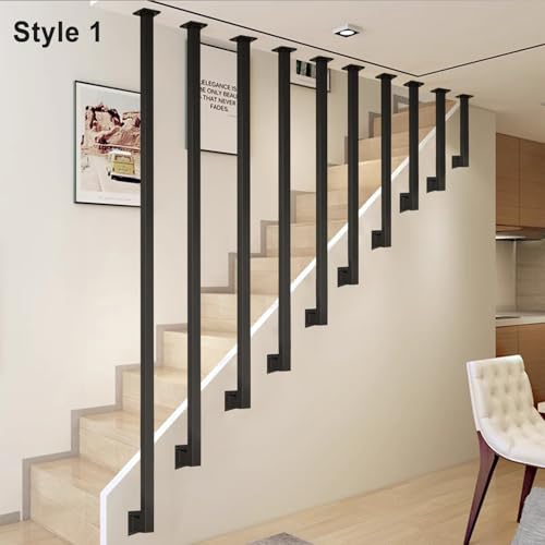 Barandilla de balaustre de pared negra con diseño Sle 3 moderno 6