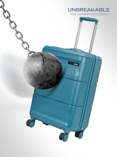 Image of Safari Cosmic Cabin 8 Wheels 55cm Carry on Trolley Bag Hard Case Polycarbonate 360 Degree Wheeling System Luggage, Anti-Theft Zipper, Trolley Bags for Travel, Suitcase for Travel, Harbor Blue