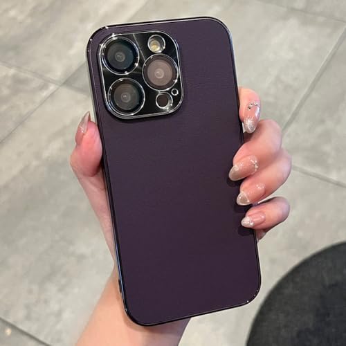 Protection caméra iPhone 14 Pro Max coque cuir mat contre les chutes