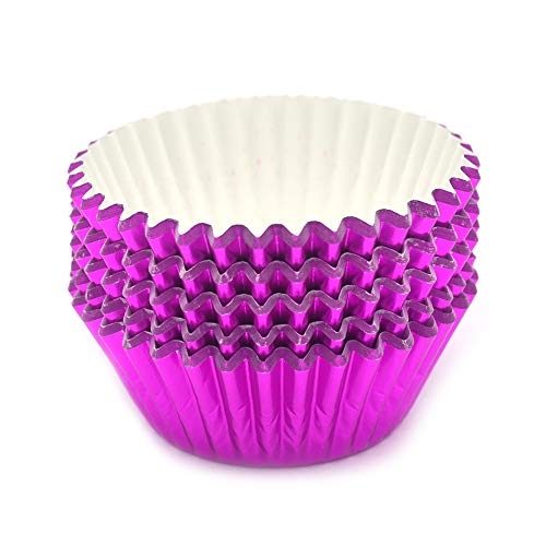 Image of Standard Hot Pink Foil Cupcake Liners Muffin Baking Cups for Party and More, 100-Count