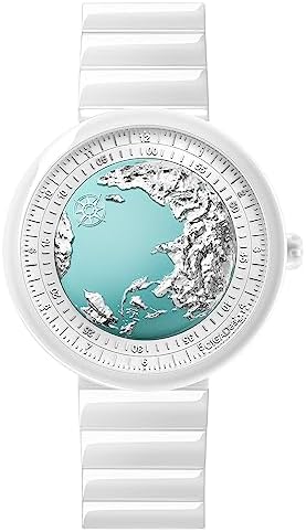 CIGA Design Women&#39;s Automatic Watch - U Series Blue Planet Ice Age Sapphire Crystal Ceramics Strap Exquisite Timepiece