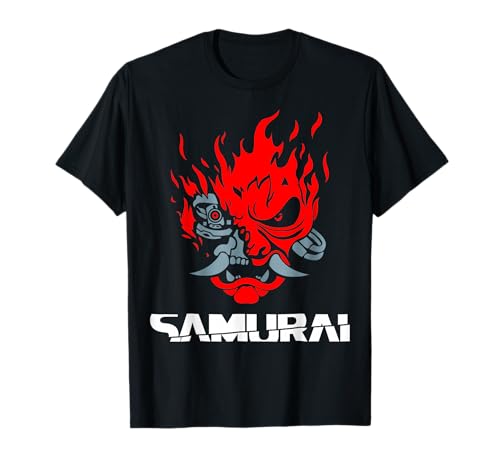Samurai Japanese Demon Mask Edge Cyber Runners Punk Tees T Shirts Men Women