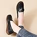 Womens Loafers Shoes Comfortable Slip On Suede Platform Flat Loafers Work Office Business Casual Dress Shoes Fashion Round Toe Shoes Anti Slip Walking Shoe Black