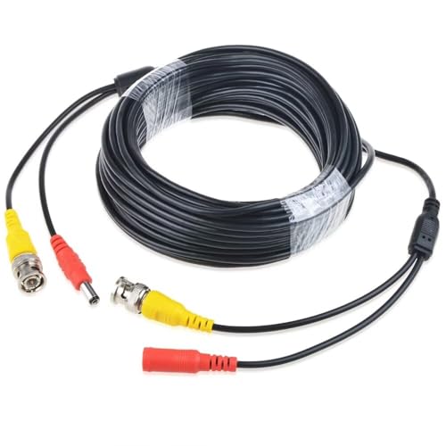 MDCGPower 65ft Black Video and Power BNC Cable Compatible with CCTV Cameras Compatible with Defender Cameras