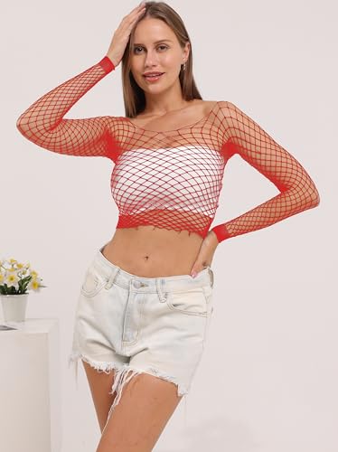 Image of Lemon Girl Women Fishnet Crop Tops Lingerie Babydoll Top Chemise One Size US 2-18