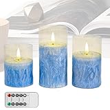Generico Elektrisch, 3 Stück mit Fernbedienung, Timer und Tischdekoration - Elektrisch ohne Flamme mit Timer, für Zuhause, Schlafzimmer, Wohnzimmer, Tisch, Schreibtisch, Regal, Party, Geburtstag