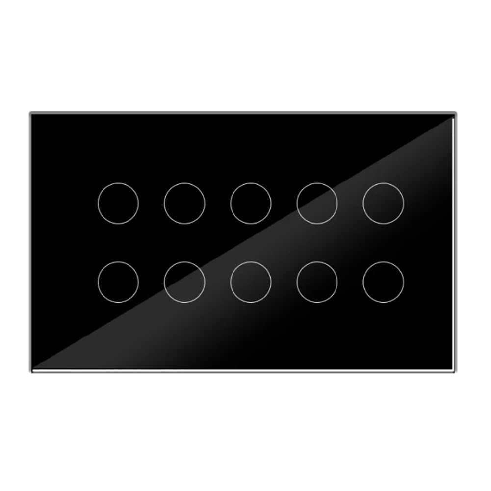 Interruptor de Pared con Luz TáCtil Inteligente Tuya Wifi de 10 VíAs, AplicacióN de Panel de Vidrio Compatible con Home, Control de Toda la Casa