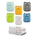 ALVABABY Baby Cloth Diaper 6 Packs with 12 Inserts Diaper Liners Natural Soft Disposable 1.8 x 7.1 Inch