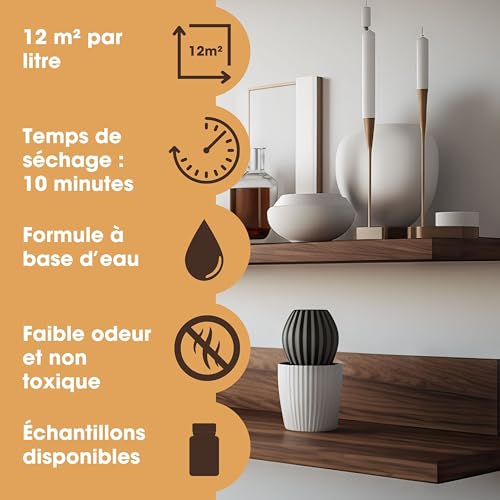 Image of Furniture Clinic Wood Stain | Mahogany | Water Based | Fast Drying, Low Odor, & Non-Toxic | for Indoor & Outdoor Furniture and More | Multiple Finishes | (8.5oz / 250ml)