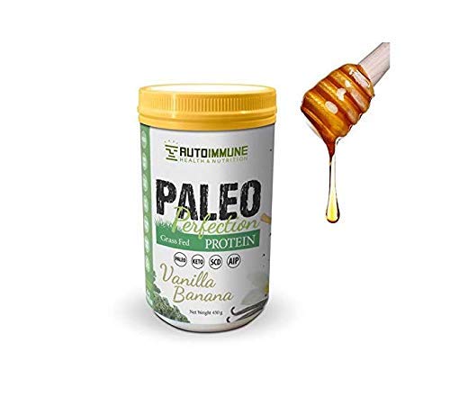 Autoimmune Health - Elimination Phase (NO STEVIA) Paleo AIP Protein Powder | Grass-fed Beef Collagen | Vanilla Banana Flavor | 1 Pound 30 Servings