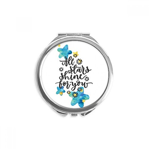 Miroir maquillage de poche rond portable multicolore toutes les stars shine 2,6"