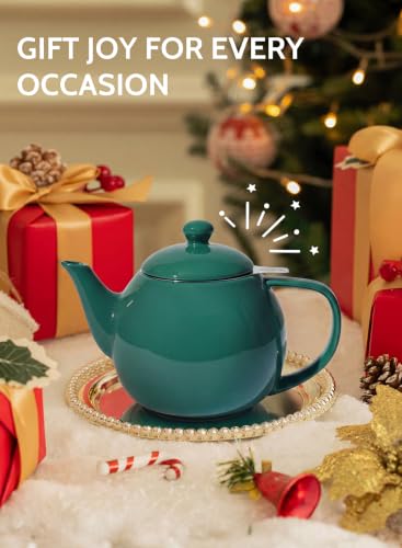 Image of Sweese Porcelain Teapot 27 oz with Infuser for Loose Leaf Tea, Sage Green