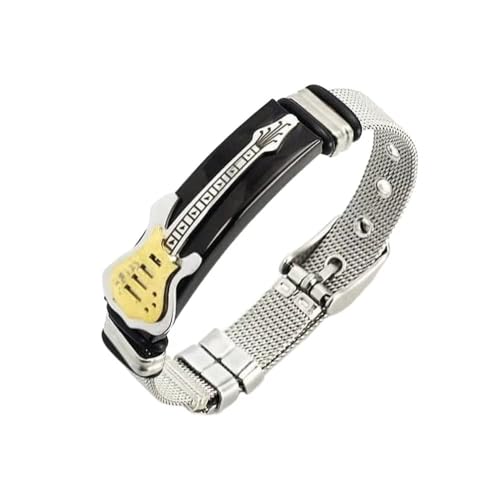 Pulsera malla guitarra acero inoxidable para hombres miniatura 1