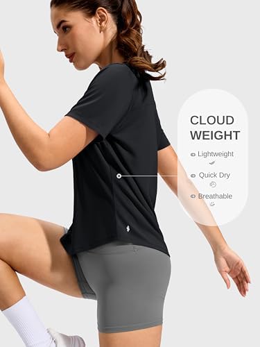 Soothfeel Workout Tops for Women Short Sleeve Athletic Running T-Shirts view 5