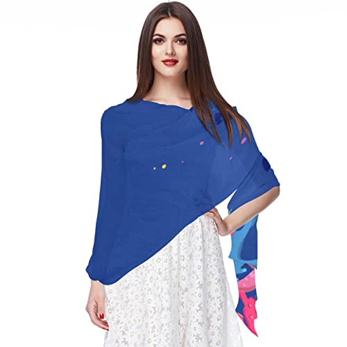 Écharpe pashmina pour femme Colorful Swallow-01 multicolore en taille unique