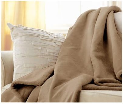 Sunbeam Microplush Electric Heated Throw Blanket in Mushroom Beige