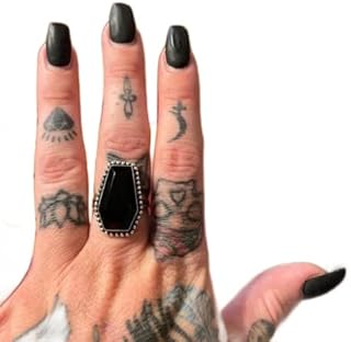 Black Onyx Gemstone silver ring, 10x17 mm Coffin Shape Gemstone ring, Beautiful Ring, Natural Black Onyx, Coffin silver ring, Boho Ring, Coffin Ring, Handmade Statement Ring, Gift For HerHim