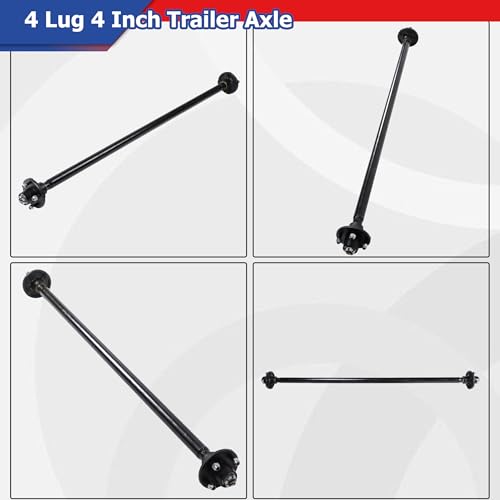 Thomletha Trailer Axle 2000 lbs Axle Beam 4 Lug Trailer Axle 60 inch Hub Face by Thomletha - Image 4