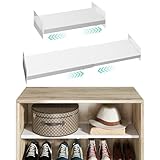 jkxoo 2Pack Expandable Closet Tension Shelves Organizers, Heavy-Duty Metal Tension Shelf, Adjustable Locker Shelf Cabinet for Closets Wardrobe Pantry Cupboard Kitchen Laundry