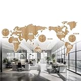 Orologio da parete con fuso orario mondiale, grande orologio decorativo con cronometraggio preciso e versatile decorazione per la casa, per soggiorno