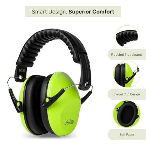 DOMIRA Ear Defenders, Noise Cancelling Ear Muffs For Kids, Hearing Protection, Shooting Ear Defenders, Autism Headphones - Image 2