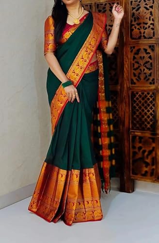 Image of SUPERLAXMI Self Design Kanjivaram Jacquard, Art Silk Saree