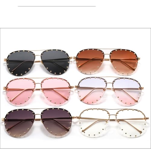 Diamond Rhinestone Sunglasses Ladies Fashion Gradient Metal Polygon Rimless Outdoor Sunscreen Sun Glasses Shades2