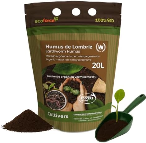 CULTIVERS Humus de Lombriz Ecológico 20 L Certificado | Abono Org...