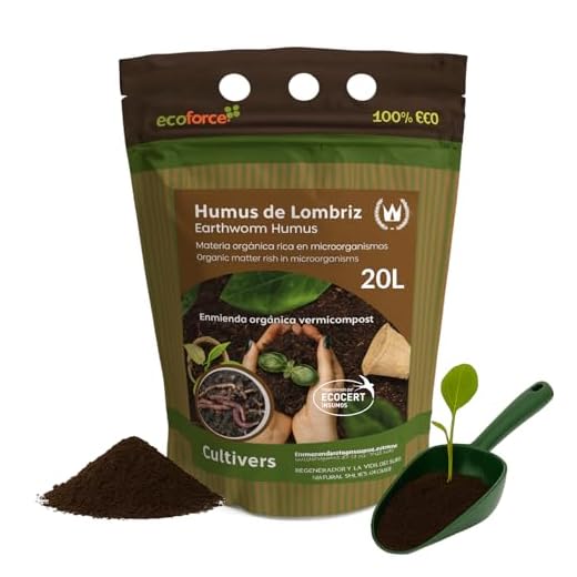 CULTIVERS Humus de Lombriz Ecológico 20 L Universal. Abono para Plantas. Fertilizante Orgánico 100% Natural. Reconstituyente del Suelo
