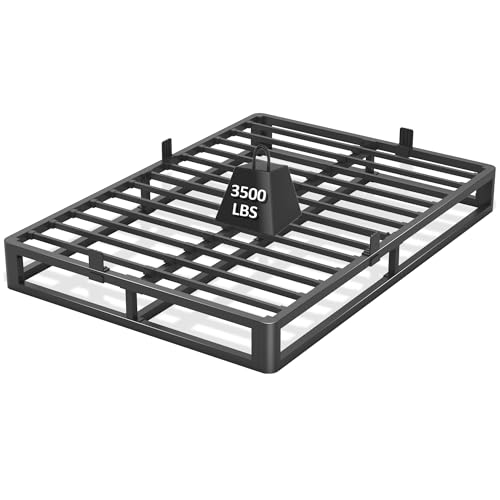 Bilily 10 Inch Full Bed Frame with Round Corner, Heavy Duty 3500 LBS Steel Slats Support with Mattress Slide Stopper, No Box Spring Needed, Noise Free, Easy Assembly