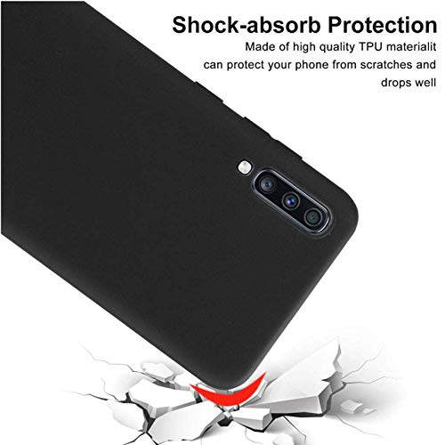 KJYF XS40 Protective Case Black Bumper TPU Cover + 2 Pieces Screen Protector for Motorola Moto E20 (6.5 Inches) Tempered Glass Film + Silicone Shell Mobile Phone Case - Image 4