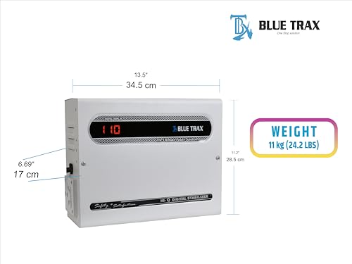 Image of BLUETRAX 5000VA 220V to 110V Step Down Voltage Converter Transformer for US Appliances in India | Compact Copper Core Efficient Safe Lightweight for Home Kitchen Office Electronics