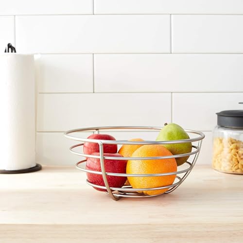 Image of Sulfar Metal Fruit Bowl Centerpiece for Kitchen and Dining Room Countertops, Tables, Buffets, Refrigerators