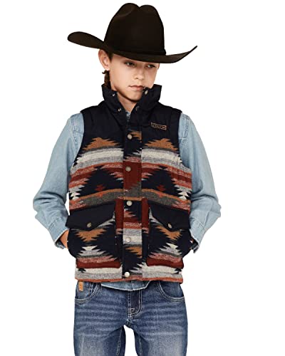 Cinch Boys' Southwestern Print Quilted Vest Blue XX-Large - Main Image