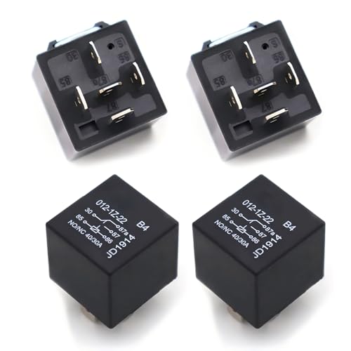 Opuweiy 4 PCS Engine Power Trim and Tilt Relay, 5-pin Engine Start DC Relay, 12V Electrical System Power Switches Replacement, Universal for Most Cars, Trucks, SUVs (Black)