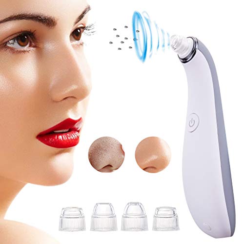 Blackhead Remover Pore Vacuum Cleaner - Blackhead Vacuum Comedone Extractor Tool Device Comedo Suction Kit Electric Face Nose Blackhead Whitehead Remover with 4 Replaceable Suction Head