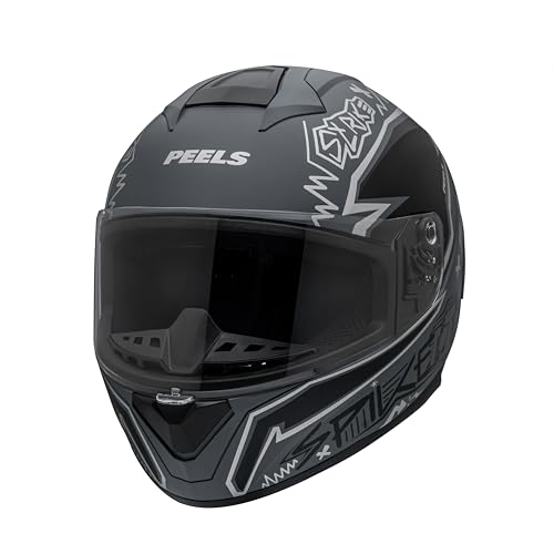 Peels Capacete Moto Fechado Spike II STK Cinza Dark Fosco/Preto 60