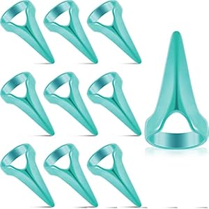 Hicarer 10 Pieces Stitch Tool for Braids Aid Finger Ring Hair Parting Tool Ring Retro Metal Claws Rings for Hair Braiding Supplies Cosplay Nail Art Holiday Party(Blue)