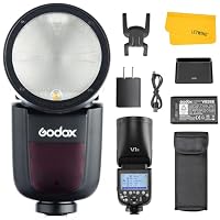 Godox V1-S V1S Round Head Camera Flash for Sony, 1/8000 HSS 2.4G Wireless X System Flash Speedlight for Studio Portrait Wedding Photography