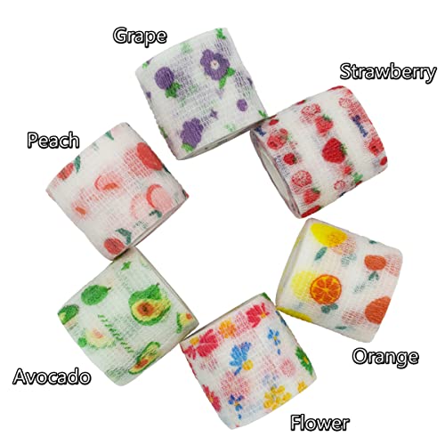 Vet Tape Wrap, Wrap Bandage 2 Inch 6 Rolls,Adhesive Wrap Bandage For The Person Or The Pets (Cat,Dogs,Horse And Other Animal) Who Was Injure Or Have Wounds (Fruits 6Pcs)Vukayo001 #TOP1