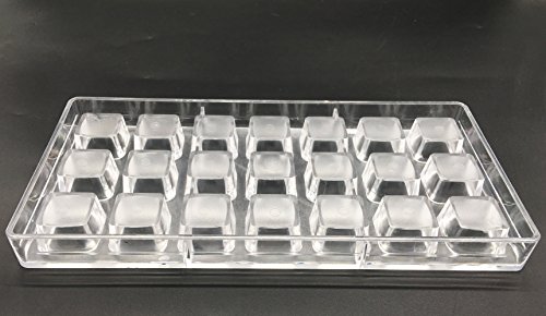 Candy Making Mold, Diamond Clear Polycarbonate Chocolate Mold Jelly Candy Making Mold 21-Piece Tray (Square Candy Mold) #TOP1