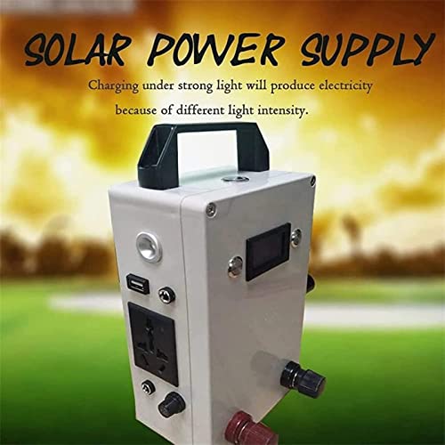 Generador portátil de manivela y energía solar, 12 V / 220 V, 150 W, batería de litio de 5000 mAh, iluminación LED de emergencia, impermeable, con mango plegable miniatura 4