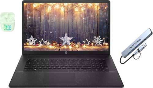 HP 17.3' Business Laptop Computer, 64GB RAM 2.2TB Storage (2TB SSD+256GB Docking Station Set), 10-Core Intel Core i5, Windows 11 Pro Laptop with Microsoft Office License Included, PLUSERA Earphones