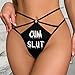 BAIJIAOYUN CUM SLUT Sexy G-String for Women, Breathable T-back Panties Thongs Underwear Funny Gifts S