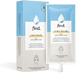 Amazon Brand - find. HA Filler 3 in 1 (lifting, anti dark circles, drain action) - 6 Pockets x 15 ml