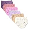 Just My Size Women's Plus Size Waist Cotton Underwear, High-Rise Brief, 6-Pack (Colors May Vary), Solid/Print Mix, 10