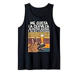Gusta Cerveza Y Pastor Aleman Perro German Shepherd Regalo Camiseta sin Mangas