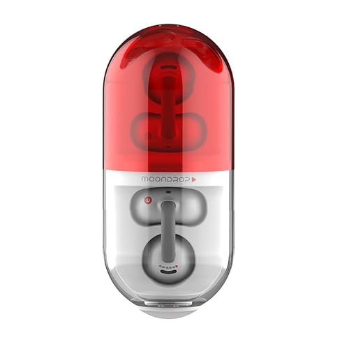 Moondrop Pill Słuchawki douszne Bluetooth 6.0 OWS wiszące słuchawki IPX4, otwarte nauszniki, bezprzewodowe słuchawki douszne, wbudowane AI ENC MD-0WS-003 (czerwone)